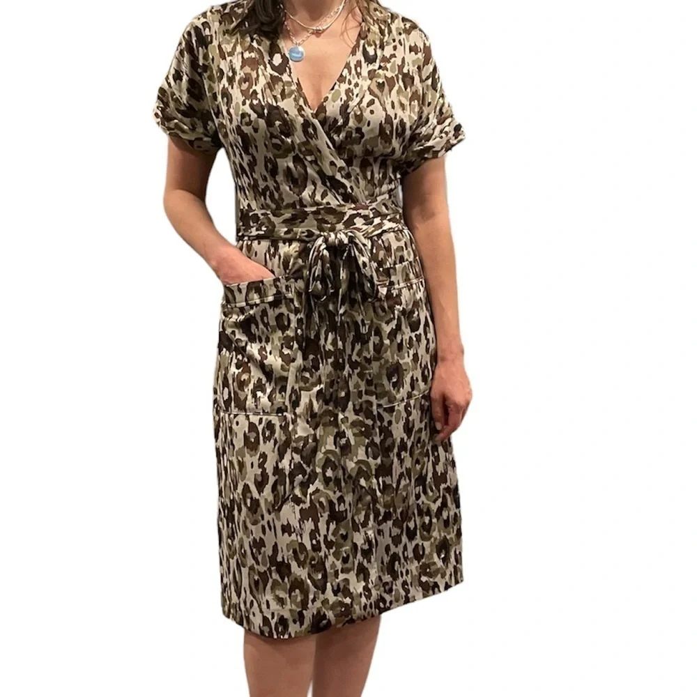 J. Crew Leopard Print Wrap Dress